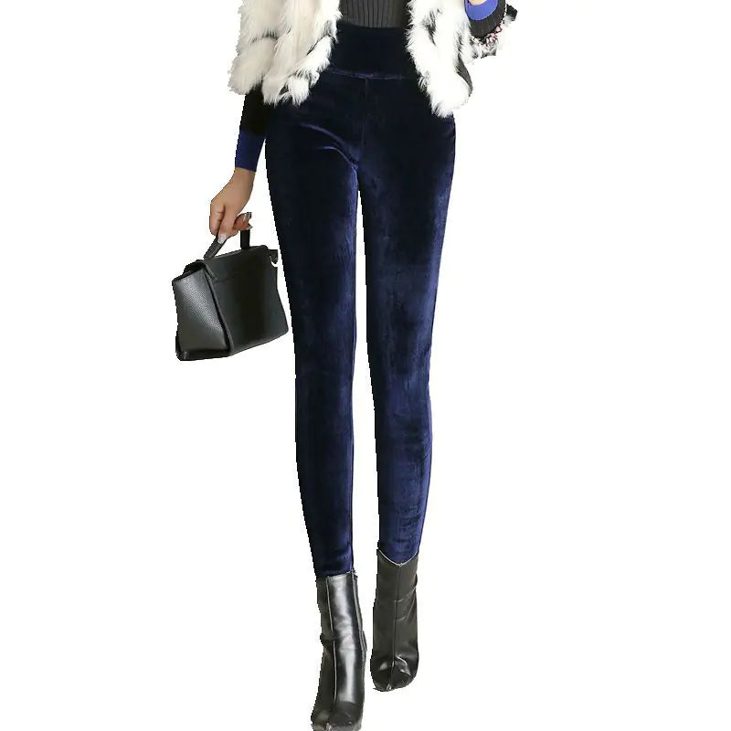 High Waisted Velvet Leggings