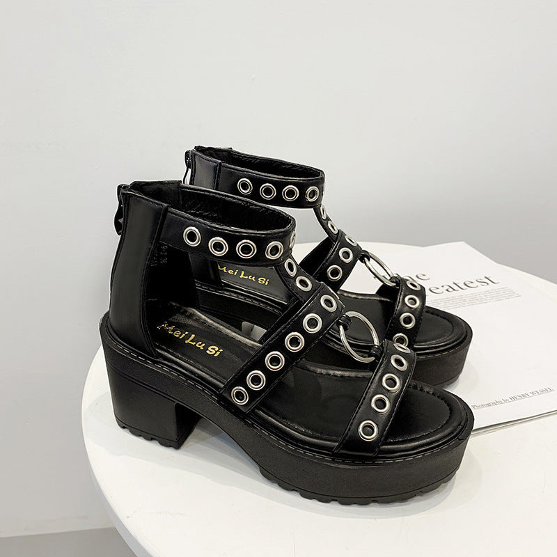 Classic Platform High-Heeled Sandals