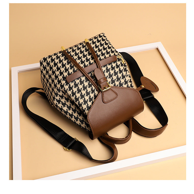 Houndstooth Backpack for Women