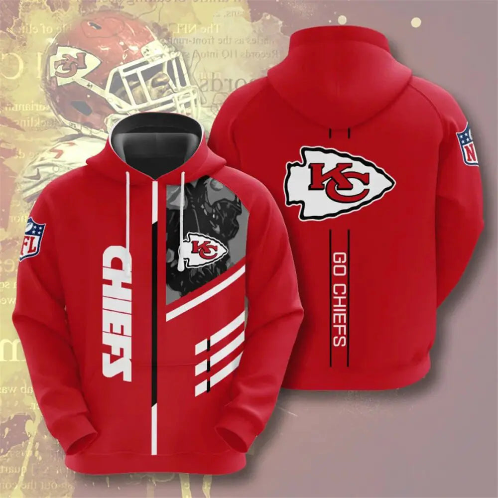 Men's NFL 3D Digital Print Hoodie – Loose Fit Fan Sweatshirt