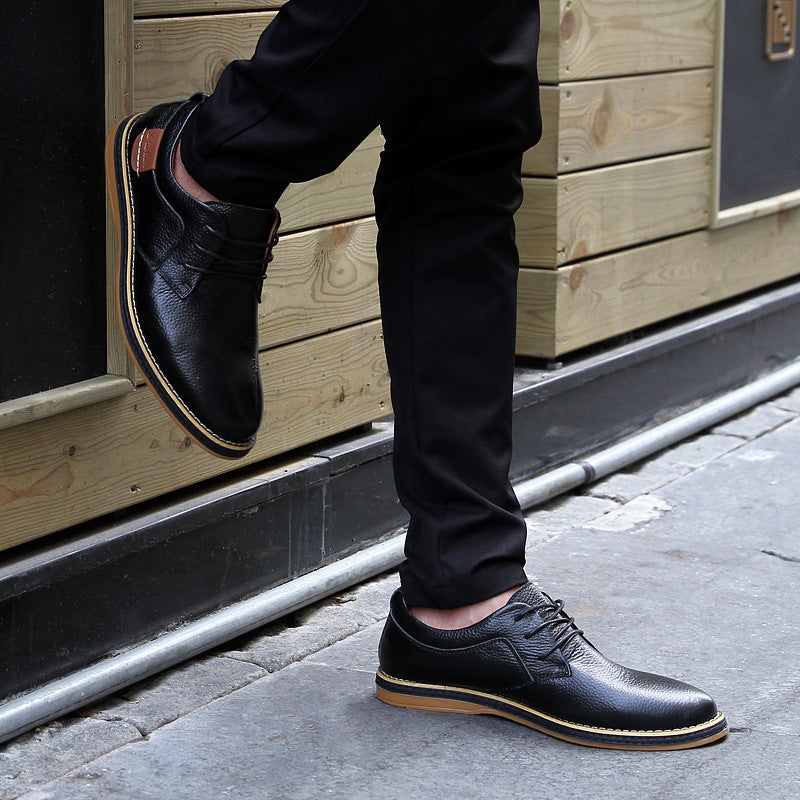 Men's British Casual Business Lace-Up Leather Shoes