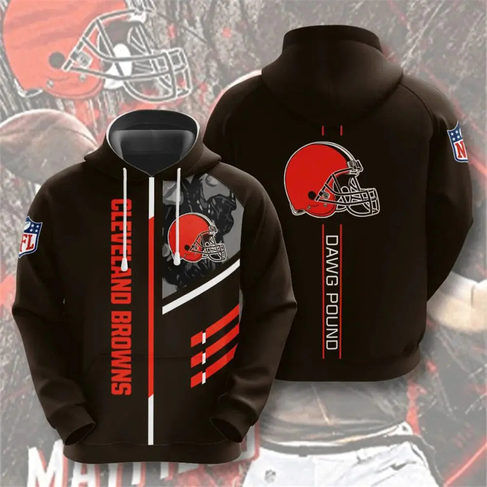 Men's NFL 3D Digital Print Hoodie – Loose Fit Fan Sweatshirt