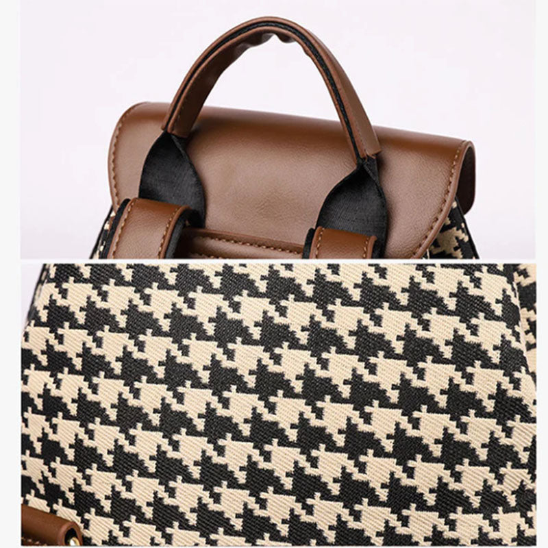 Houndstooth Backpack for Women