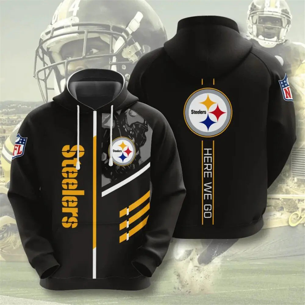 Men's NFL 3D Digital Print Hoodie – Loose Fit Fan Sweatshirt