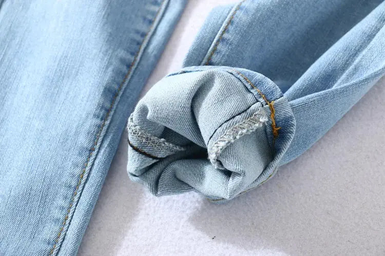 High-Waisted Stretch Denim Skinny Pants for Women