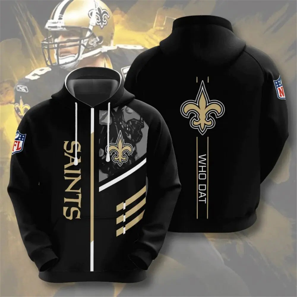 Men's NFL 3D Digital Print Hoodie – Loose Fit Fan Sweatshirt