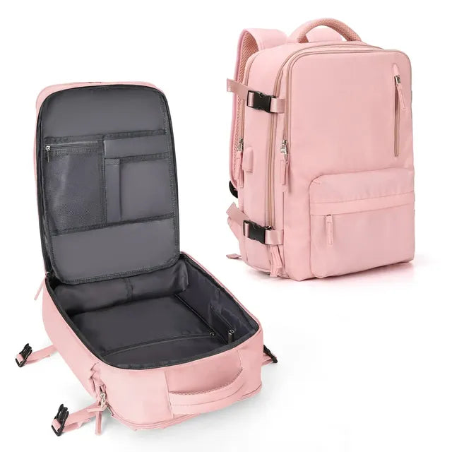 Large Capacity Women's Travel Backpack with USB Charging