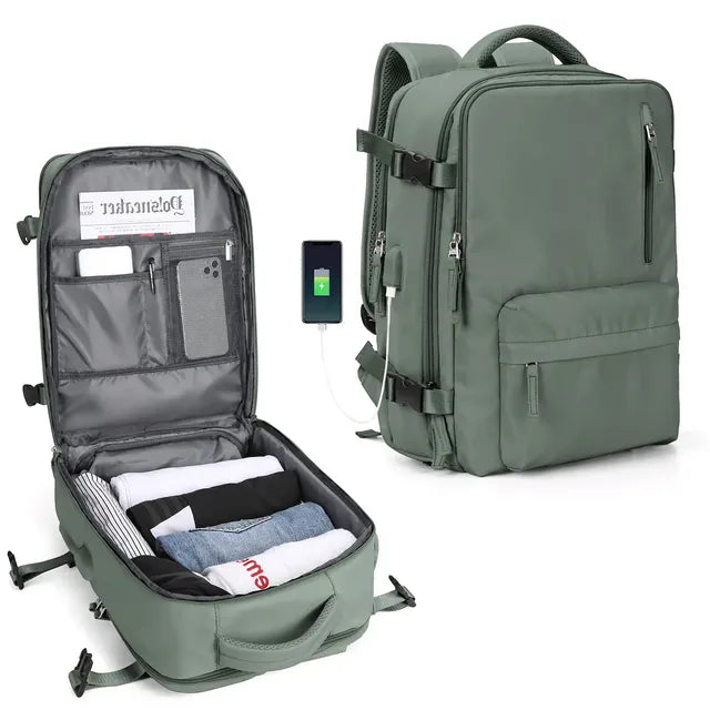 Large Capacity Women's Travel Backpack with USB Charging