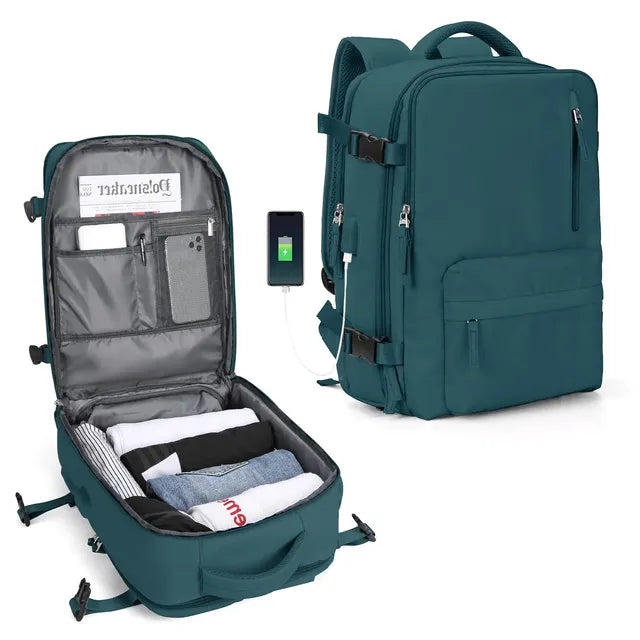 Large Capacity Women's Travel Backpack with USB Charging