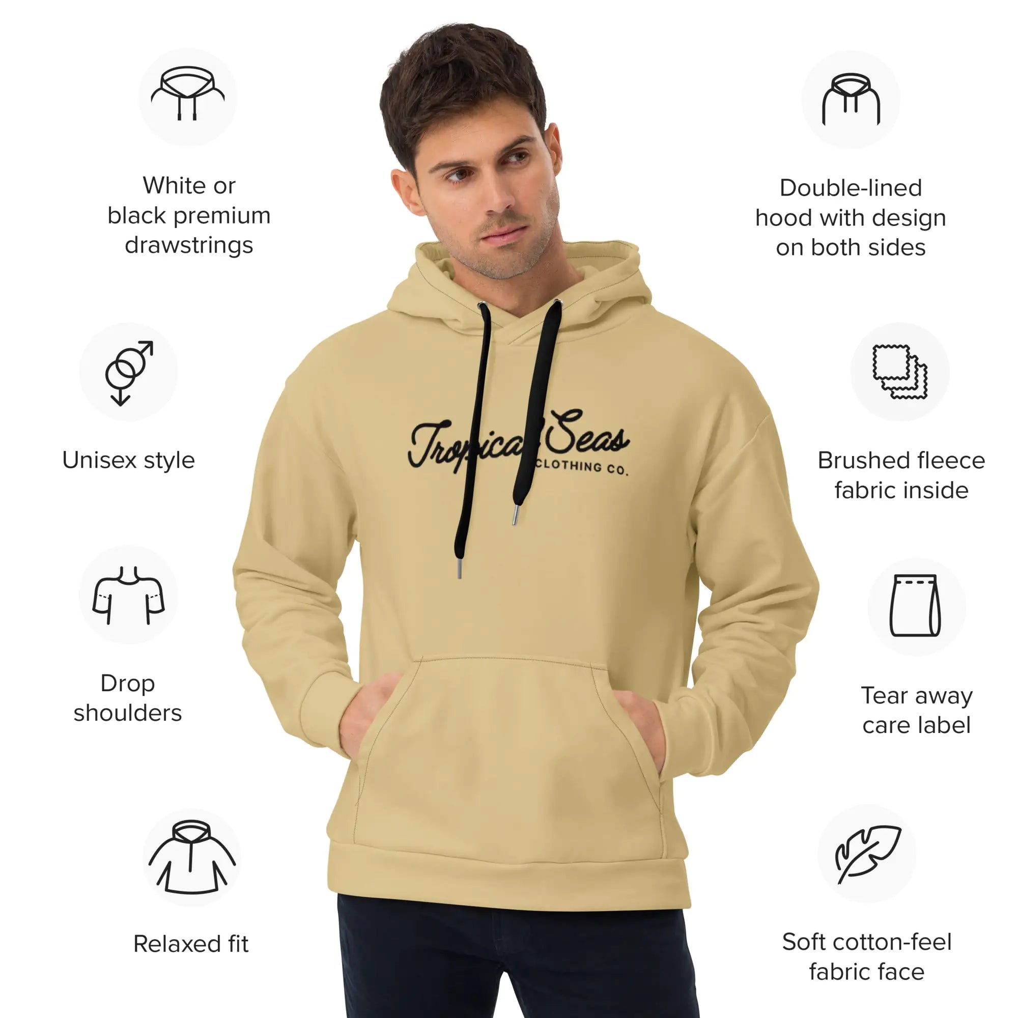 👉 Beige Tropical Seas Hoodie