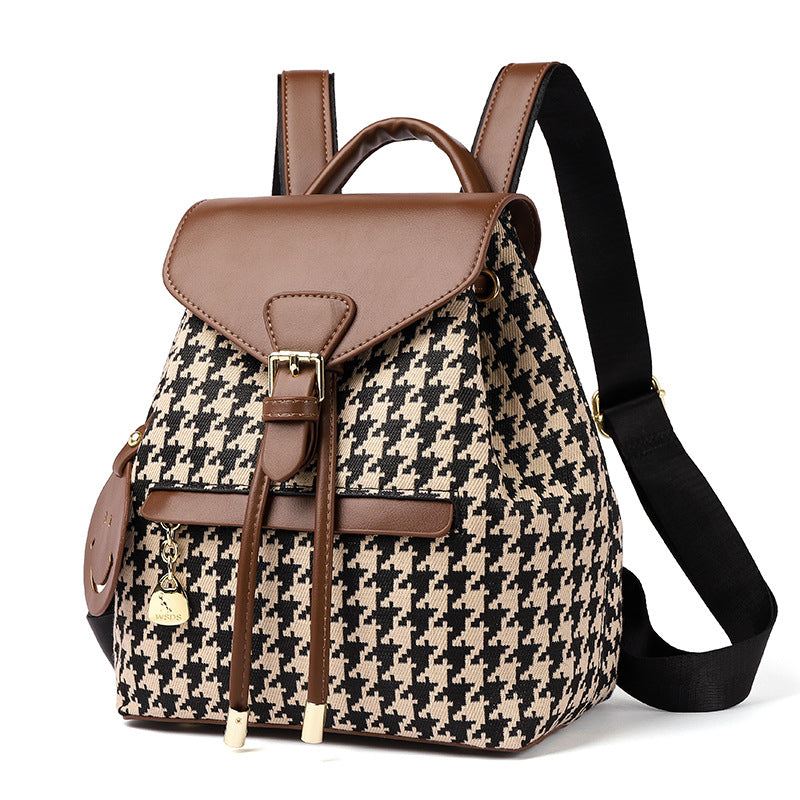 Houndstooth Backpack for Women
