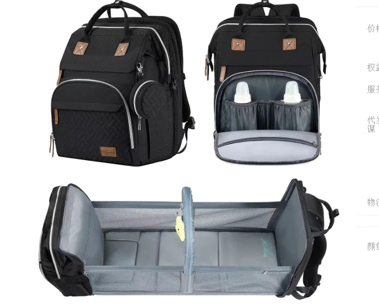 Large Capacity Mother & Baby Backpack – Stylish Diaper Bag for Moms