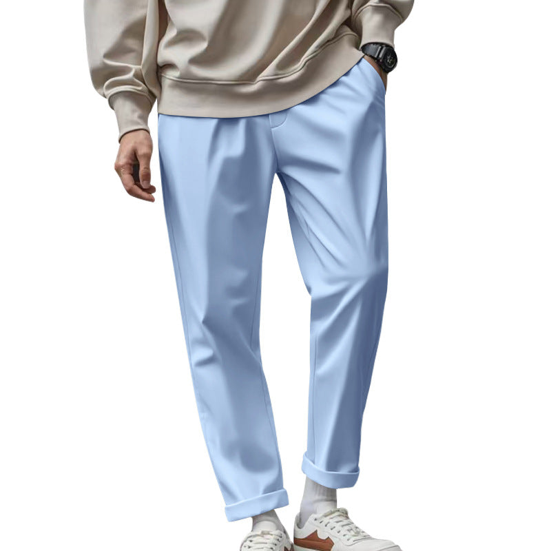 Men's Trousers With Pockets Casual Loose Comfortable Quick-drying Waist-tied Pants