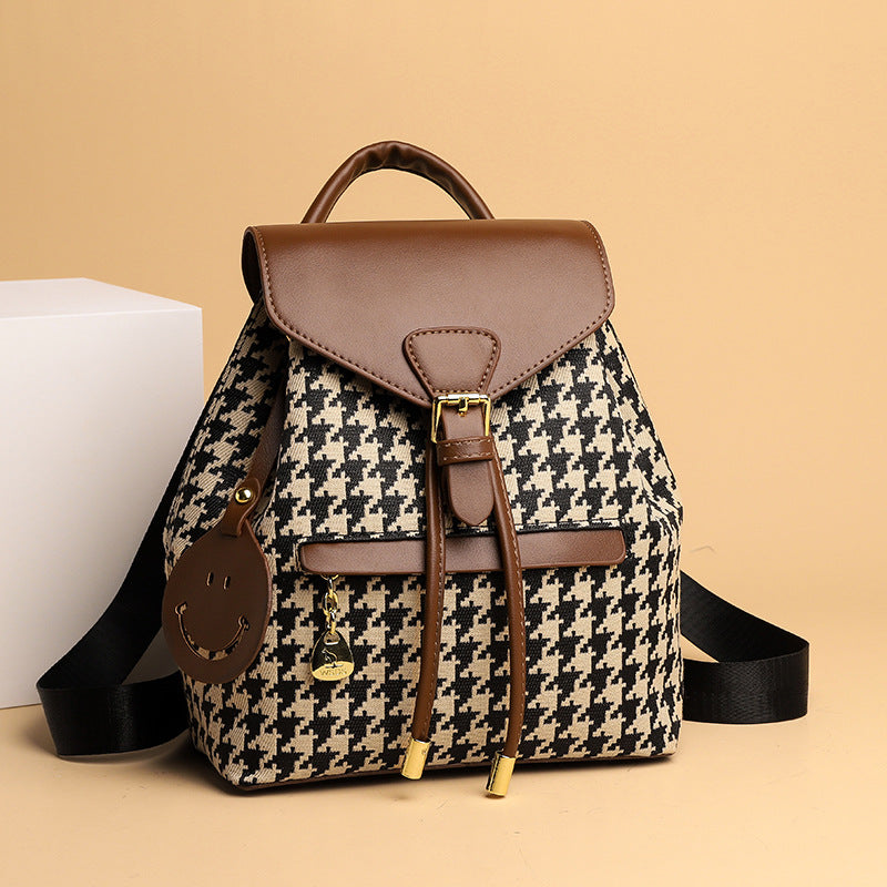 Houndstooth Backpack for Women