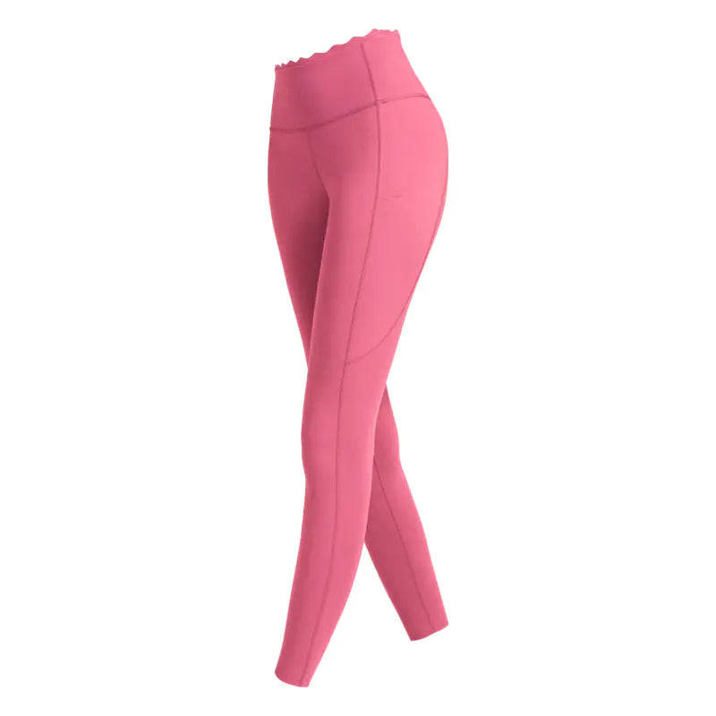 Lace High Waist Nude Yoga Pants for Women