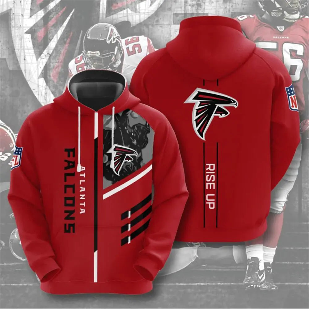 Men's NFL 3D Digital Print Hoodie – Loose Fit Fan Sweatshirt