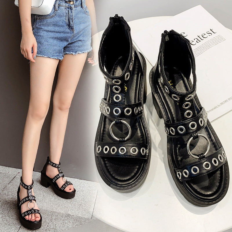 Classic Platform High-Heeled Sandals