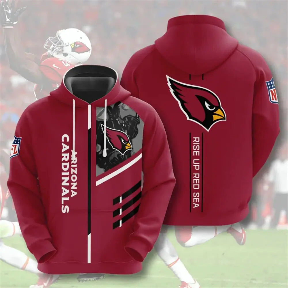 Men's NFL 3D Digital Print Hoodie – Loose Fit Fan Sweatshirt