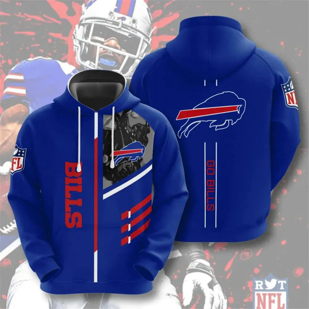 Men's NFL 3D Digital Print Hoodie – Loose Fit Fan Sweatshirt