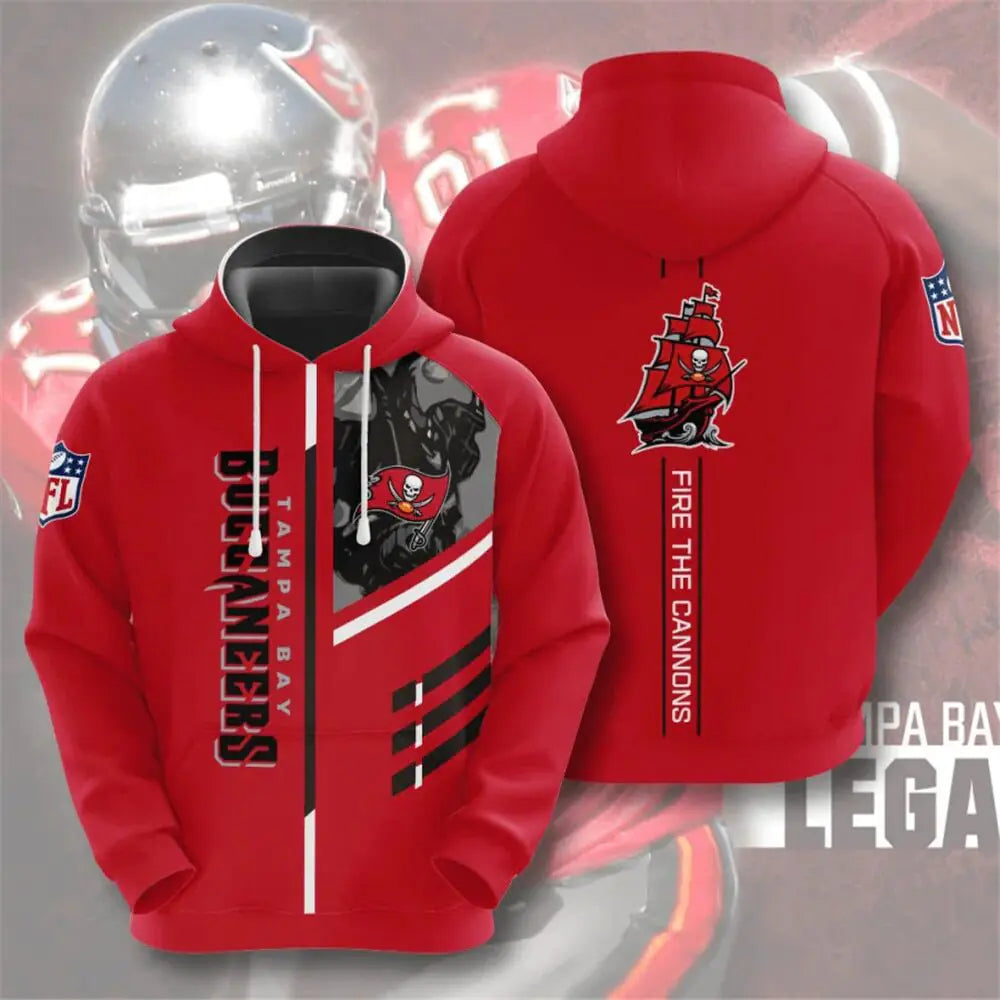 Men's NFL 3D Digital Print Hoodie – Loose Fit Fan Sweatshirt