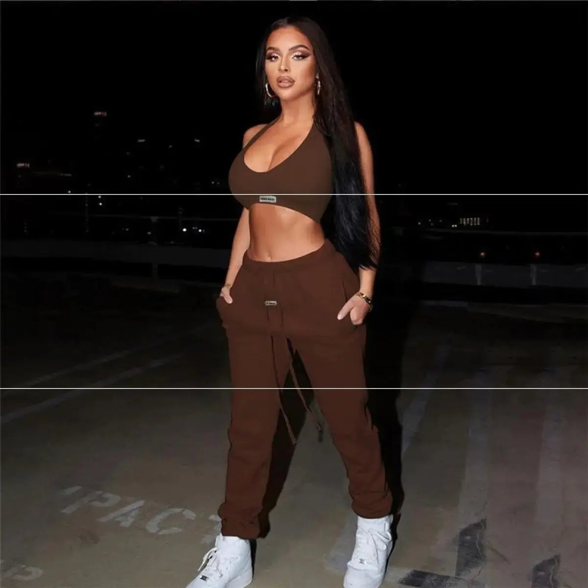 Women’s Low Cut Halter Top Set