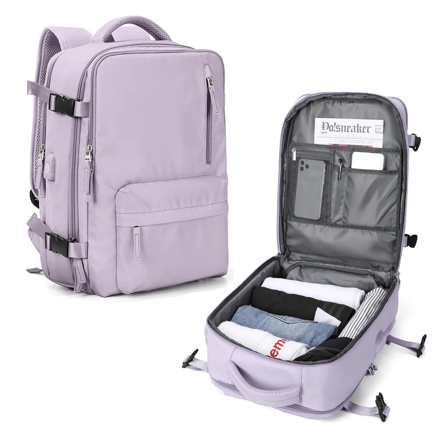 Large Capacity Women's Travel Backpack with USB Charging