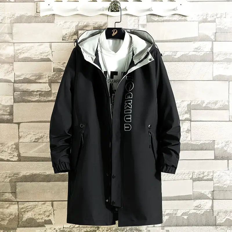 Men's Casual Mid-Length Thin Loose Windbreaker Jacket