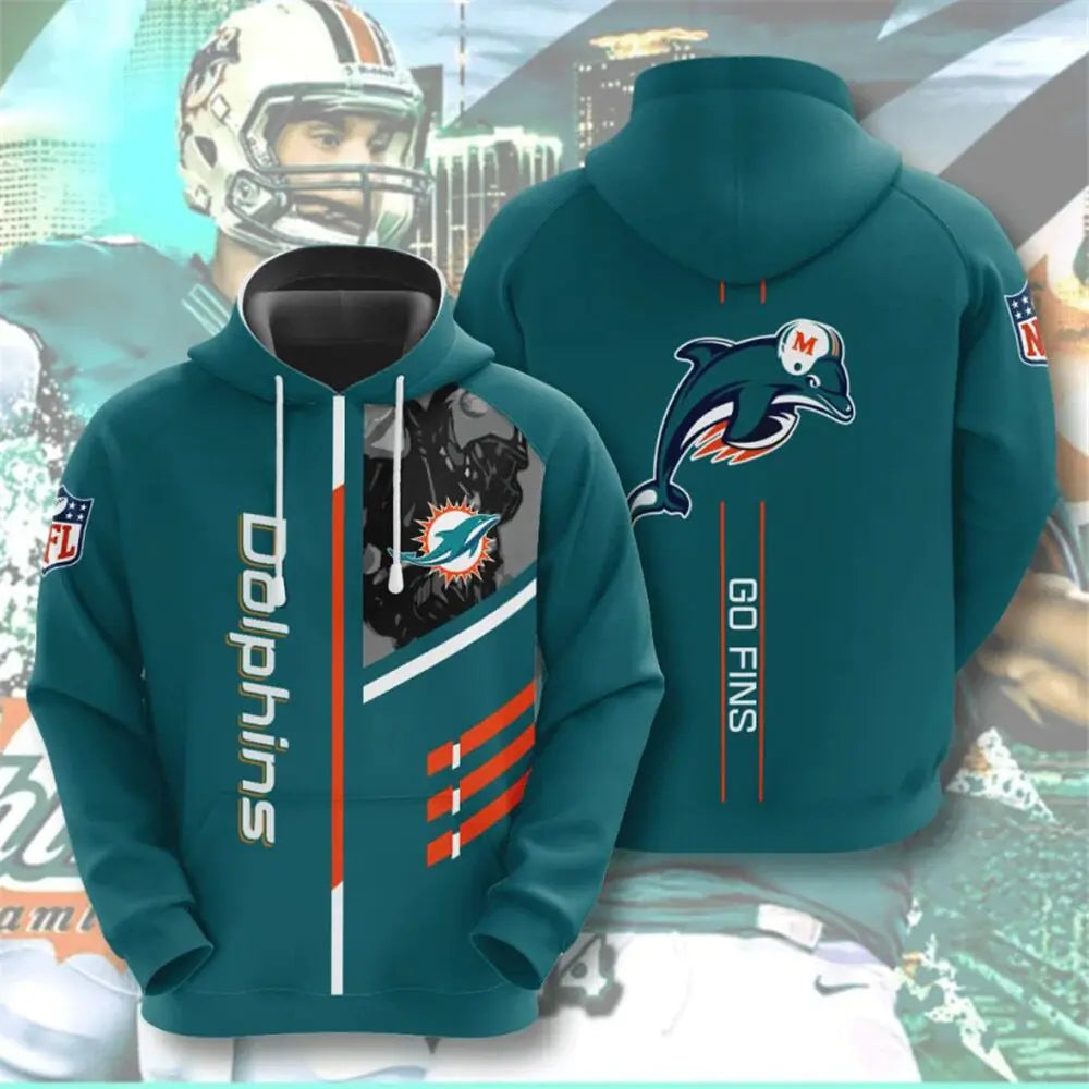 Men's NFL 3D Digital Print Hoodie – Loose Fit Fan Sweatshirt