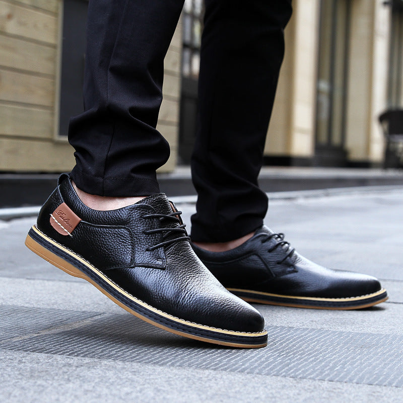 Men's British Casual Business Lace-Up Leather Shoes