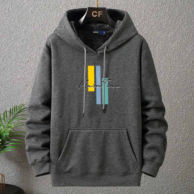 Men's Plus Size Thick Fleece Hoodie in Blue (12XL)