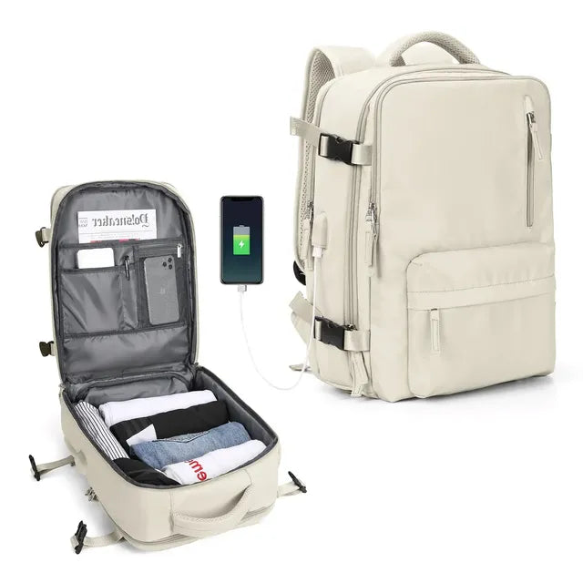 Large Capacity Women's Travel Backpack with USB Charging